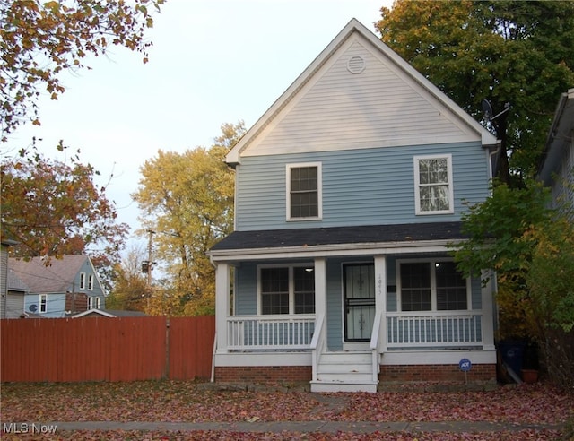 view of front facade with covered porch