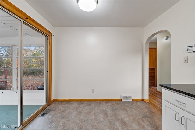 interior space with light hardwood / wood-style floors