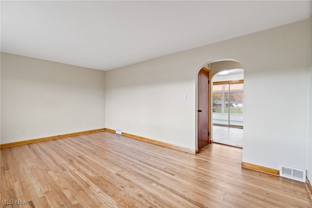 empty room featuring light wood-type flooring