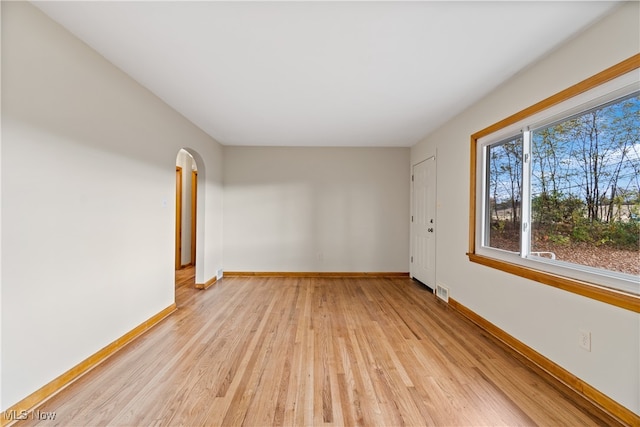 empty room featuring light hardwood / wood-style floors