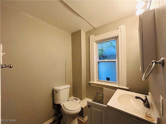 bathroom featuring toilet and vanity