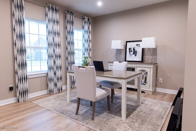 dining room featuring light hardwood / wood-style flooring