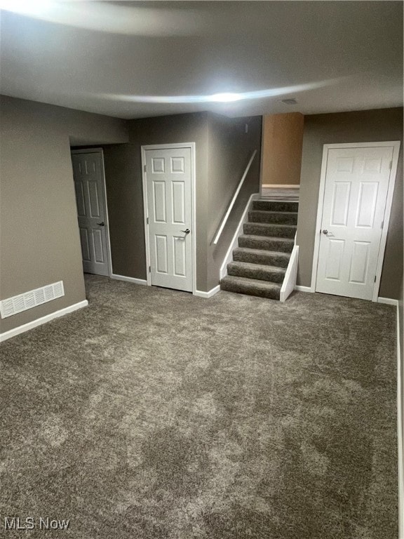 basement featuring carpet