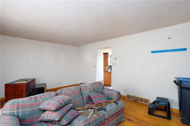 living room featuring light hardwood / wood-style floors