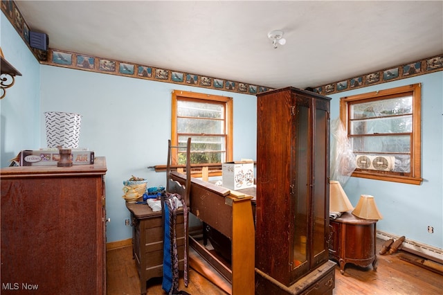 interior space with hardwood / wood-style floors