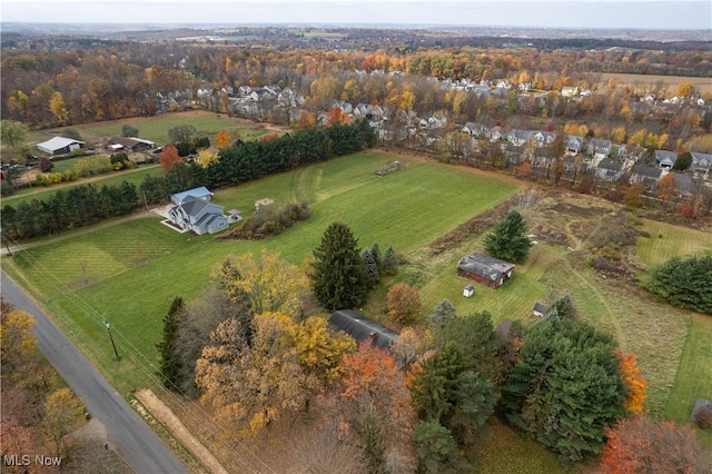 drone / aerial view with a rural view