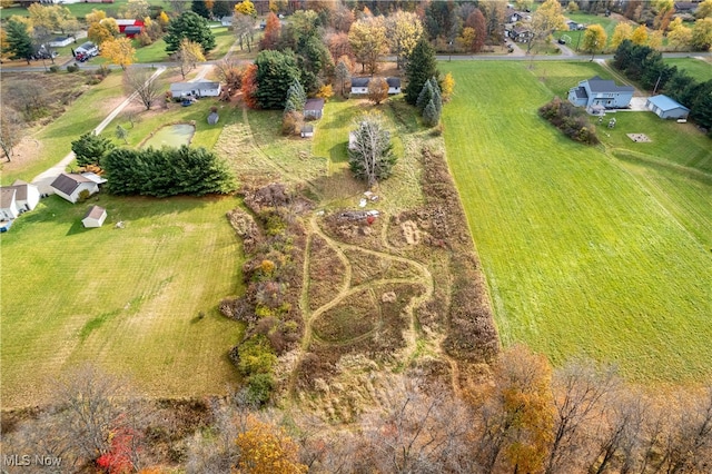 drone / aerial view featuring a rural view