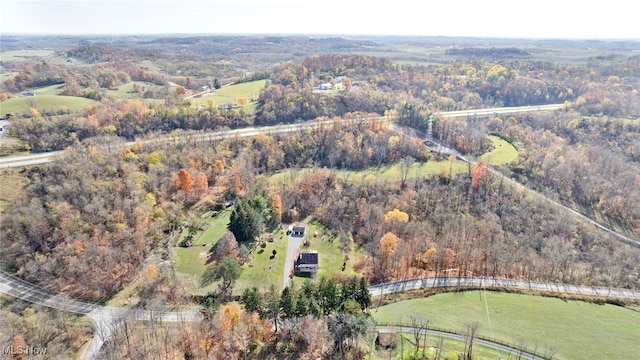 bird's eye view with a rural view