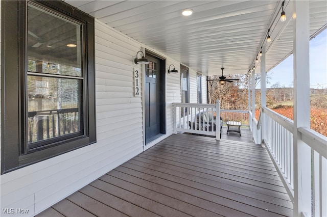 wooden deck featuring a porch