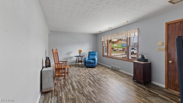 living area featuring wood-type flooring