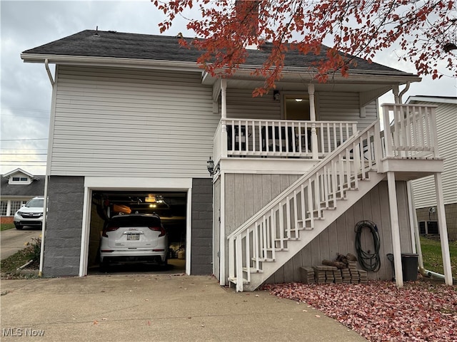 view of home's exterior with a garage