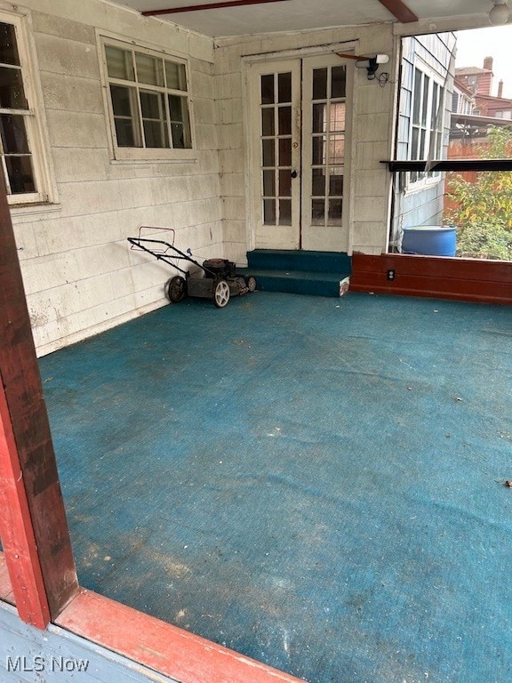 view of patio featuring french doors