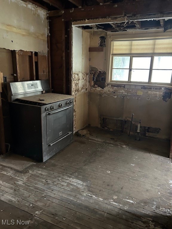 kitchen featuring black range oven