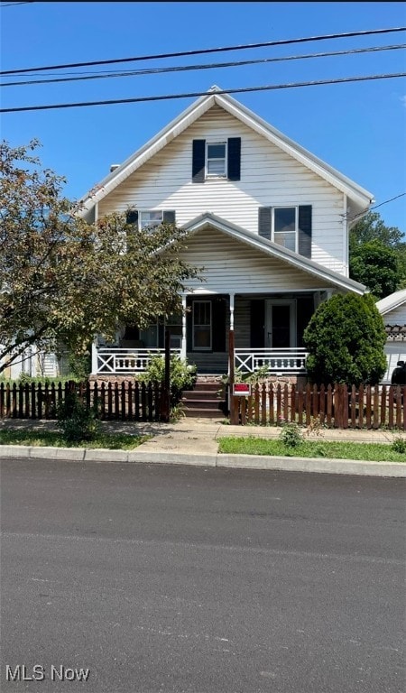 view of front of home with covered porch