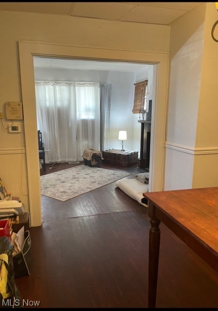 interior space featuring dark hardwood / wood-style floors