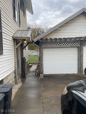 view of garage