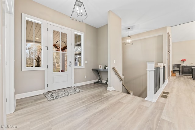 foyer featuring light hardwood / wood-style flooring