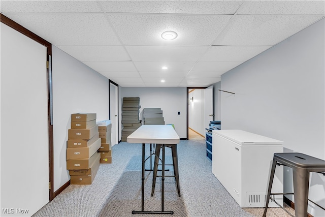 office area featuring a drop ceiling