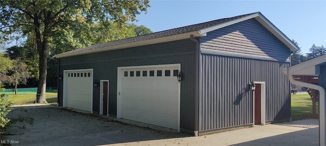 view of garage