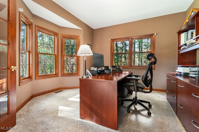 view of carpeted office