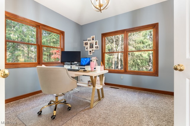 office featuring carpet floors