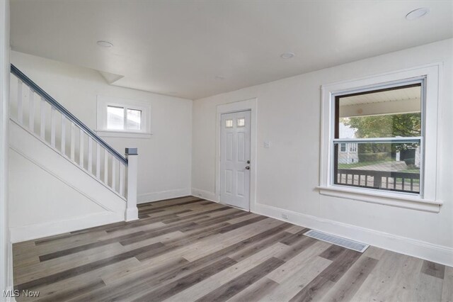 foyer entrance featuring light hardwood / wood-style flooring