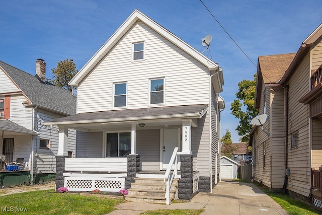 view of front facade featuring a porch