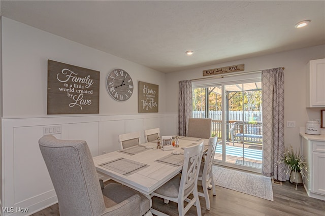 dining room featuring light hardwood / wood-style floors