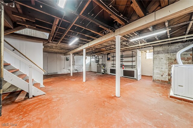 basement with washer / dryer