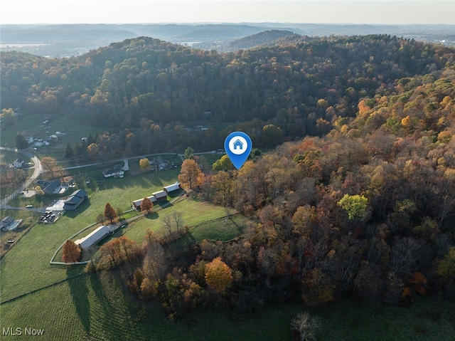 bird's eye view featuring a rural view