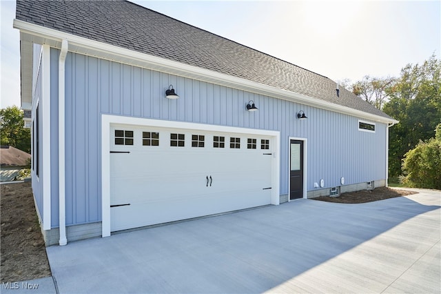 view of garage