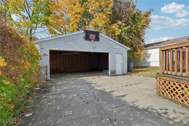 view of garage