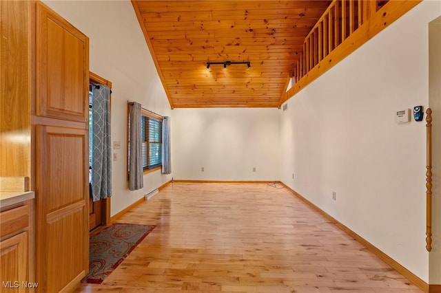 33352 Teegarden Rd Unit 787, Lisbon, OH 44432 - entrance foyer featuring wooden ceiling, lofted ceiling, and light wood-style floors