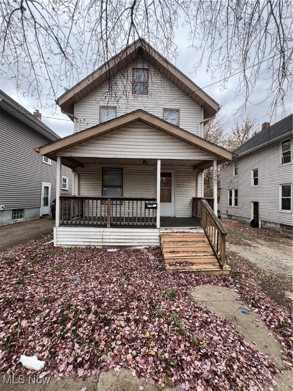 view of front of house with covered porch