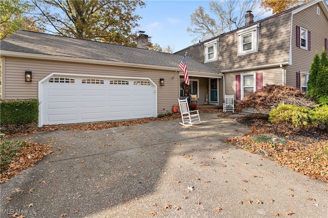 view of front of house with a garage