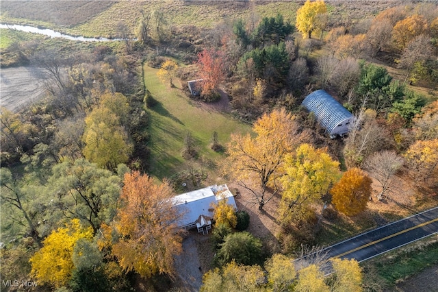 drone / aerial view featuring a rural view