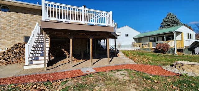 view of yard featuring a deck