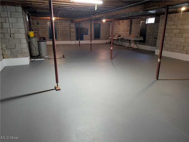 basement with electric panel