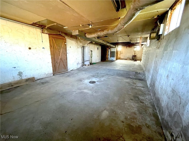 basement with water heater