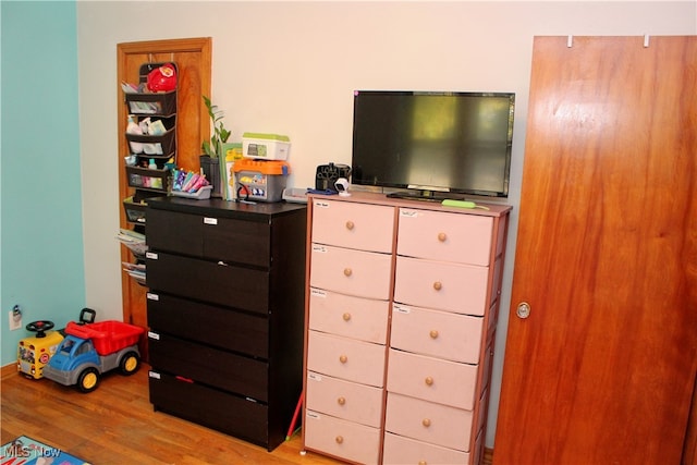 bedroom featuring light hardwood / wood-style floors