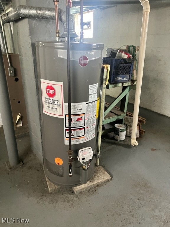 utilities featuring gas water heater