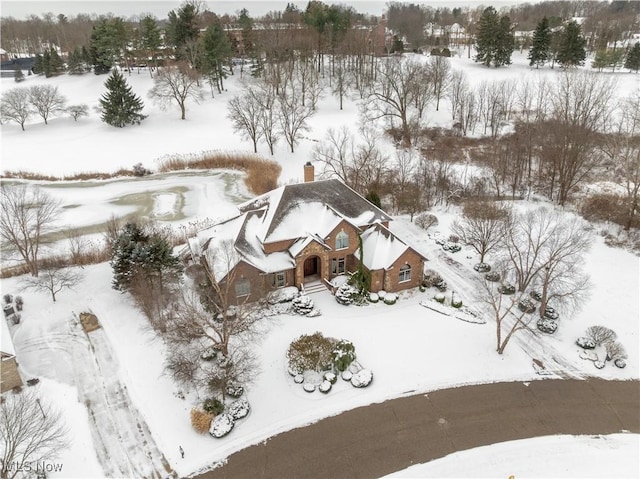 view of snowy aerial view