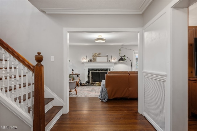 interior space featuring dark wood-type flooring