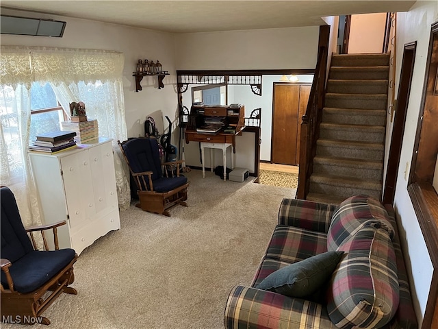 view of carpeted living room