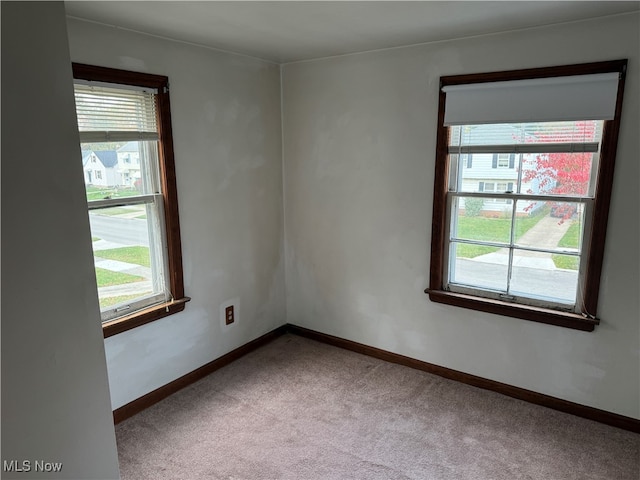 view of carpeted spare room