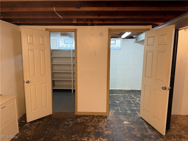 basement featuring plenty of natural light