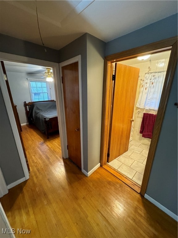 hall featuring wood-type flooring