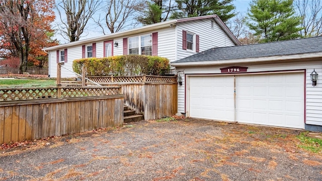 view of front facade with a garage