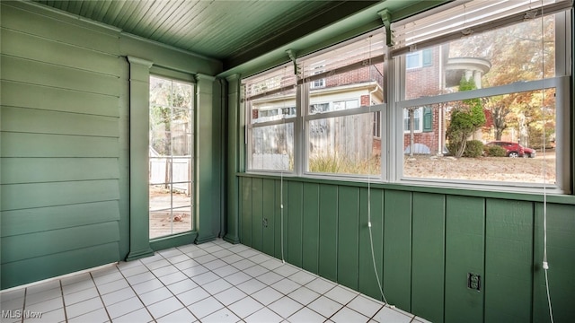 view of unfurnished sunroom