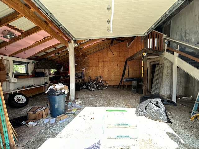 misc room featuring vaulted ceiling